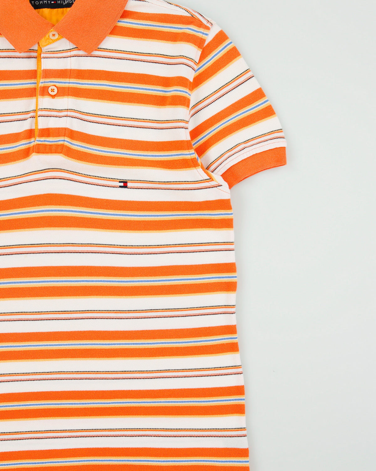 Vintage Y2K 00s Tommy Hilfiger Classic Striped Short Sleeve Polo Shirt - M