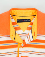 Vintage Y2K 00s Tommy Hilfiger Classic Striped Short Sleeve Polo Shirt - M