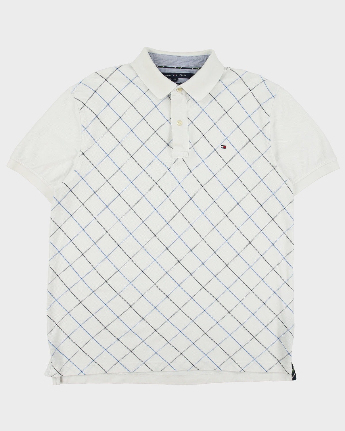 Vintage Tommy Hilfiger Check Classic Fit Short Sleeve Polo Shirt - L