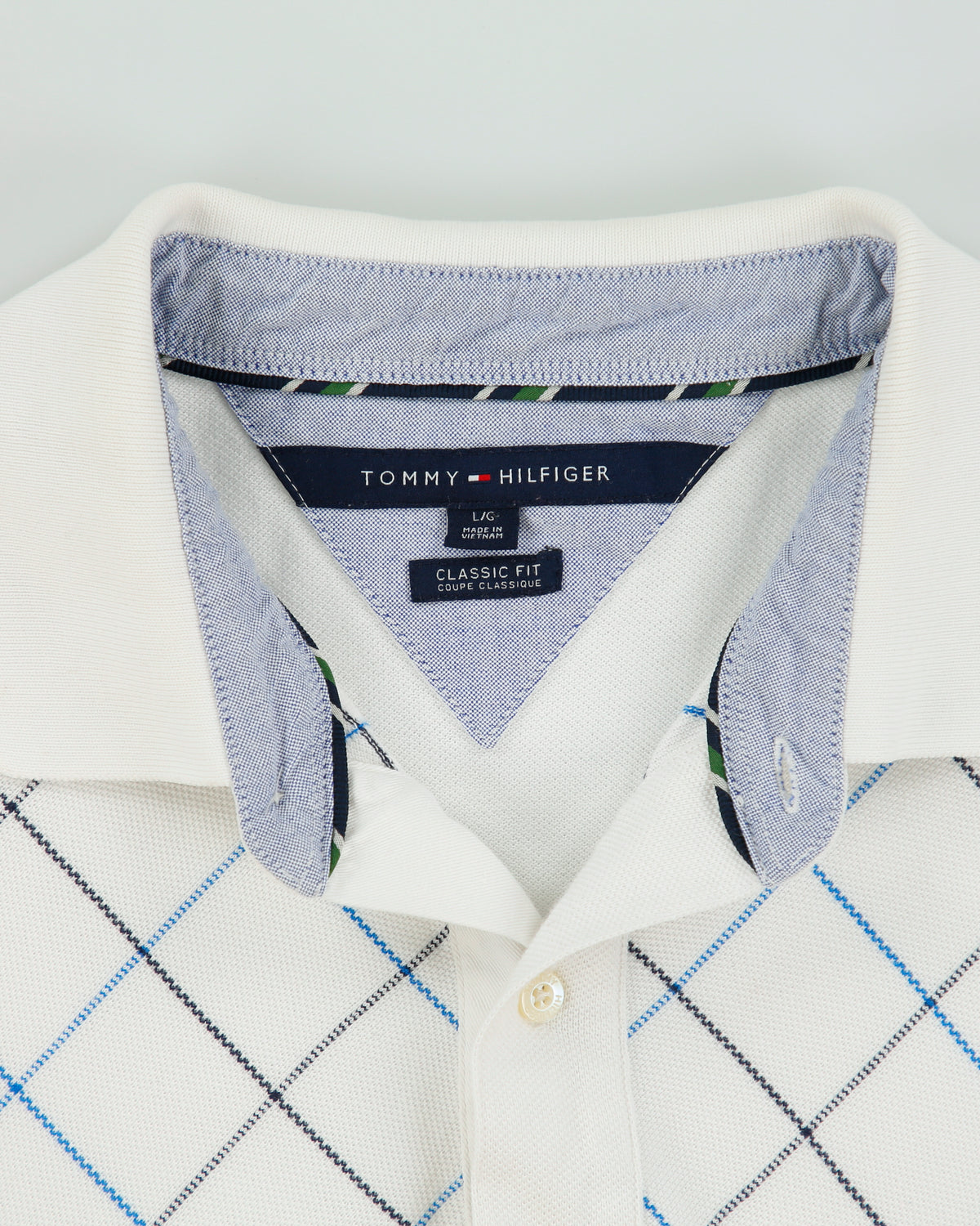 Vintage Tommy Hilfiger Check Classic Fit Short Sleeve Polo Shirt - L
