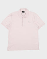 Vintage Y2K 00s Lacoste Baby Pink Limited Edition Silver Croc Short Sleeve Polo Shirt - XL