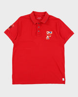 Vintage Y2K 00s FCUK Embroidered GB 72 Crest Short Sleeve Polo Shirt - XL