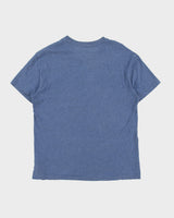 Vintage Polo Ralph Lauren Blue Marl Heavyweight Single Stitch Classic Fit Crewneck Pocket Shirt - S