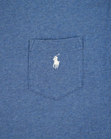 Vintage Polo Ralph Lauren Blue Marl Heavyweight Single Stitch Classic Fit Crewneck Pocket Shirt - S