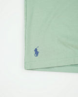 Vintage Polo Ralph Lauren Sage Heavyweight Plaid Embroidered Crewneck T-Shirt - XXL