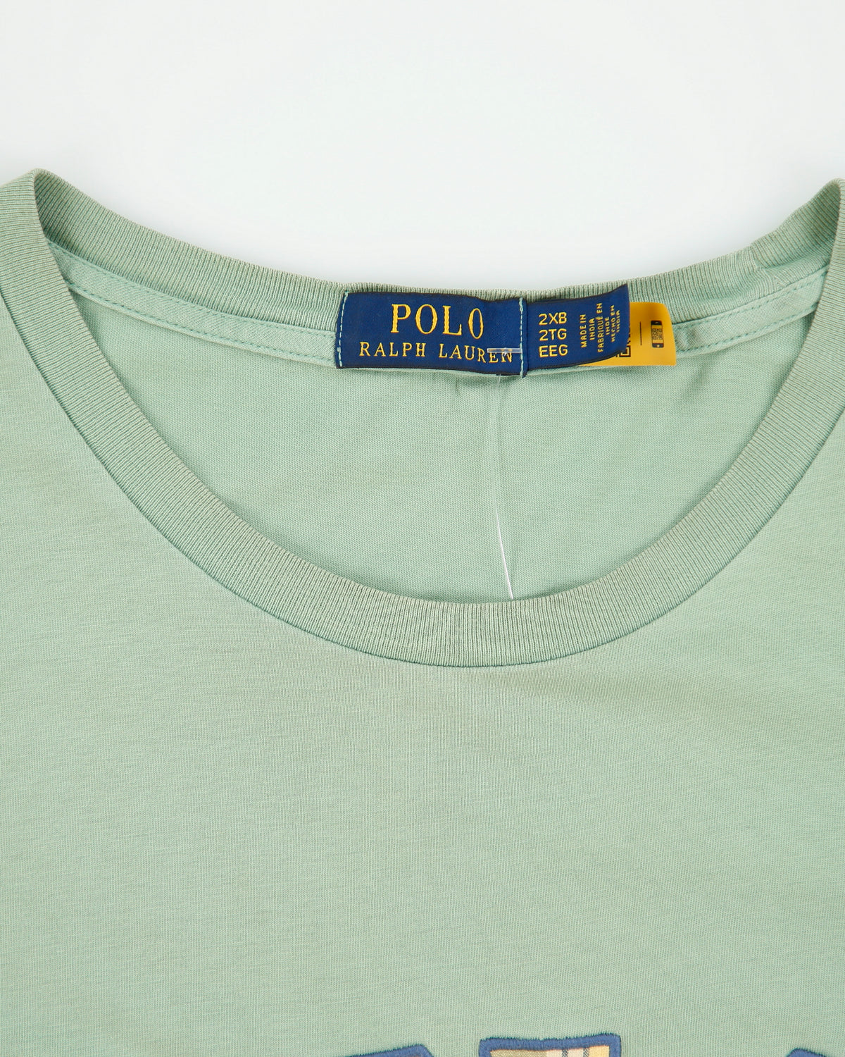 Vintage Polo Ralph Lauren Sage Heavyweight Plaid Embroidered Crewneck T-Shirt - XXL