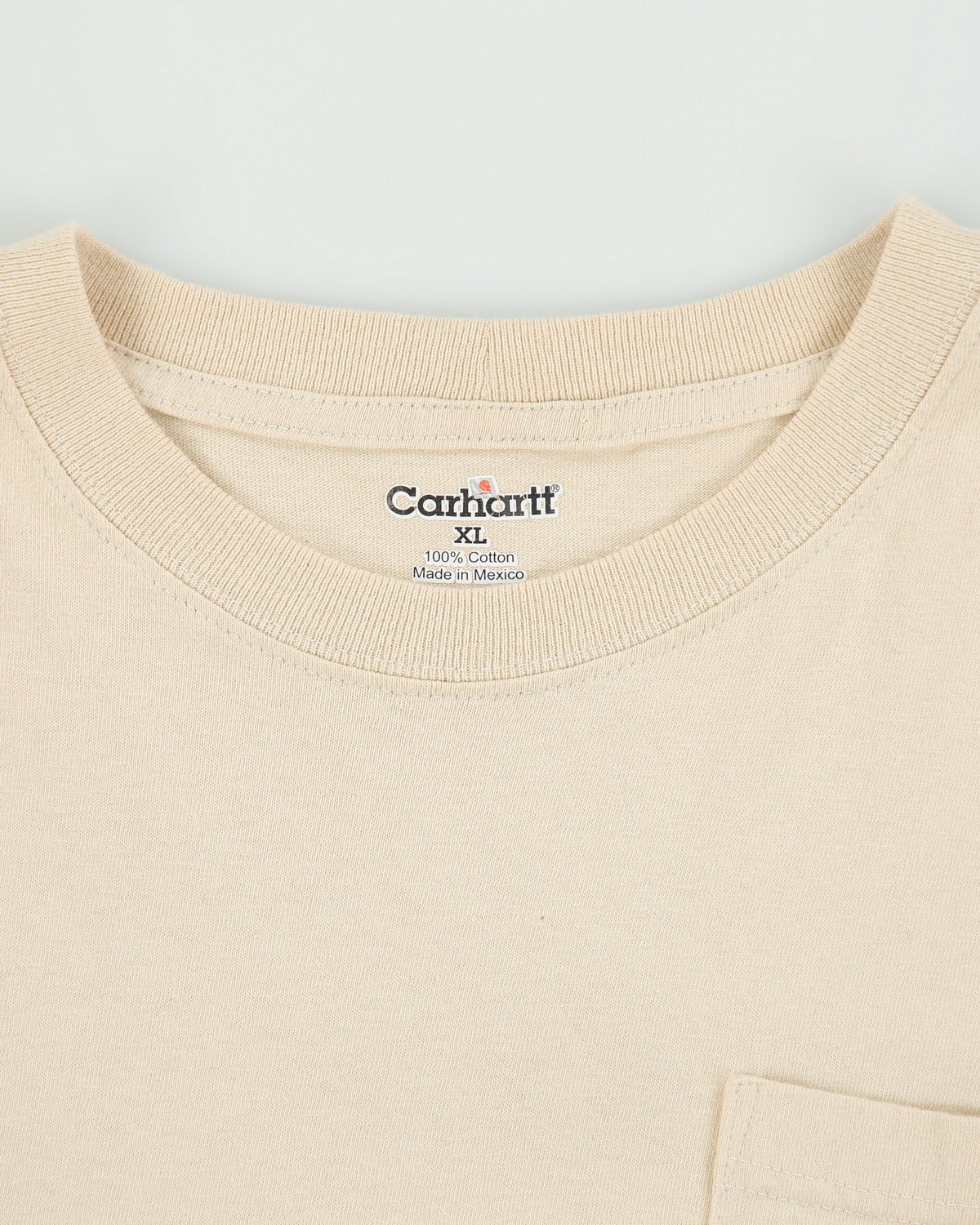 Vintage Y2K 00s Carhartt Sand Heavyweight Loose Fit Long Sleeve Crewneck Pocket T-Shirt - XL