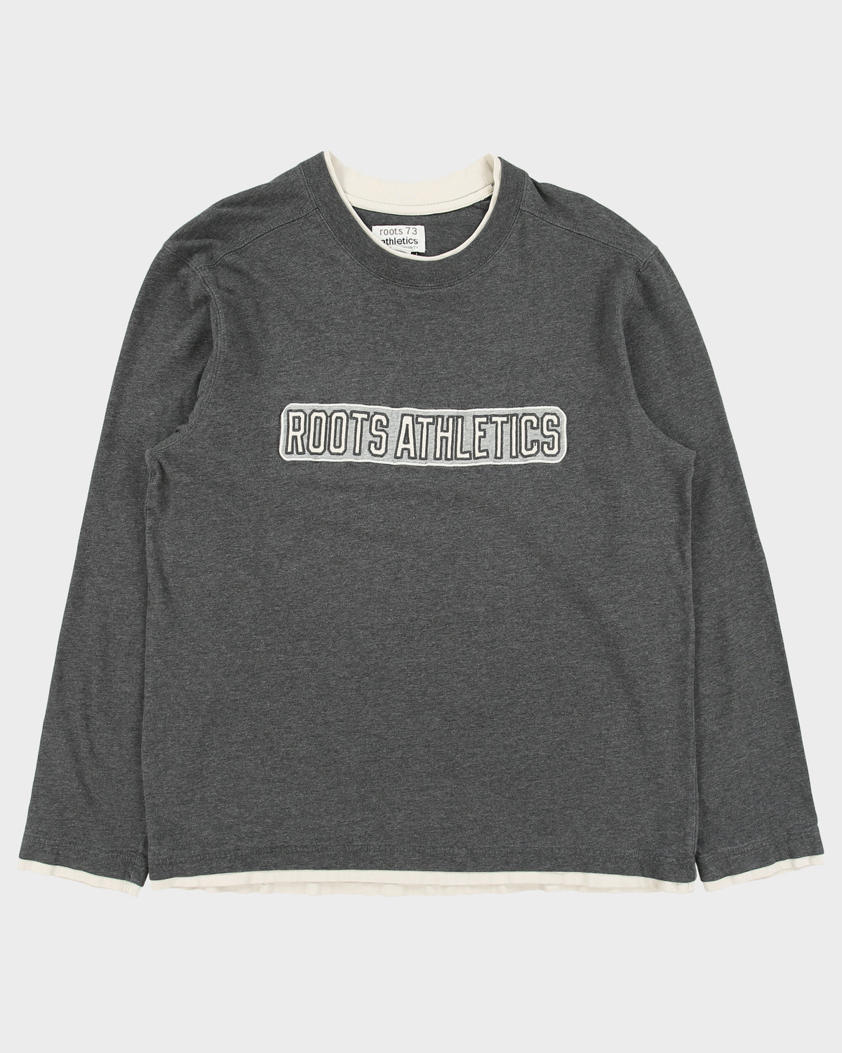 Vintage Y2K 00s Roots 73 Athletics Heavyweight Layered Long Sleeve Crewneck T-Shirt - M