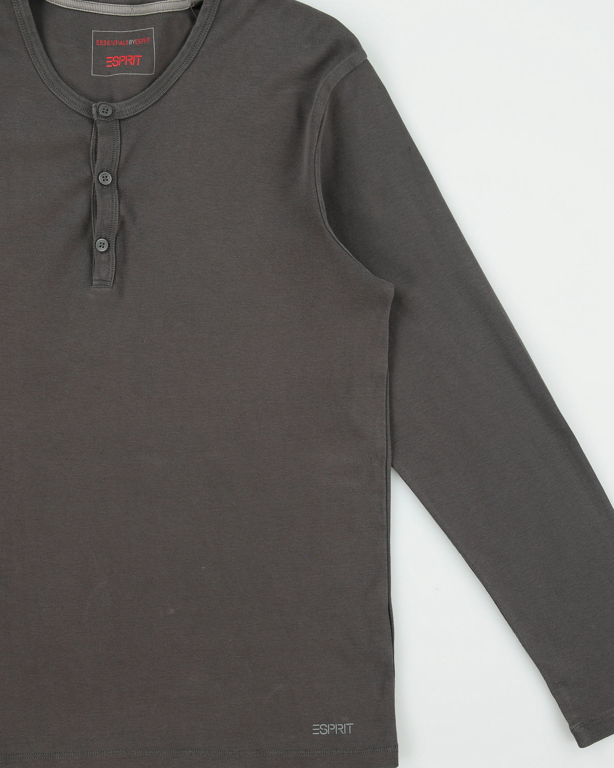 Vintage Y2K 00s Esprit Heavyweight Long Sleeve Crewneck Henley T-Shirt - XXL