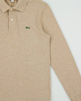 Vintage Lacoste Khaki Croc Pique Classic Fit Long Sleeve Polo Shirt - S