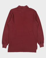 Vintage Y2K 00s Polo Ralph Lauren Burgundy Classic Long Sleeve Polo Shirt - M