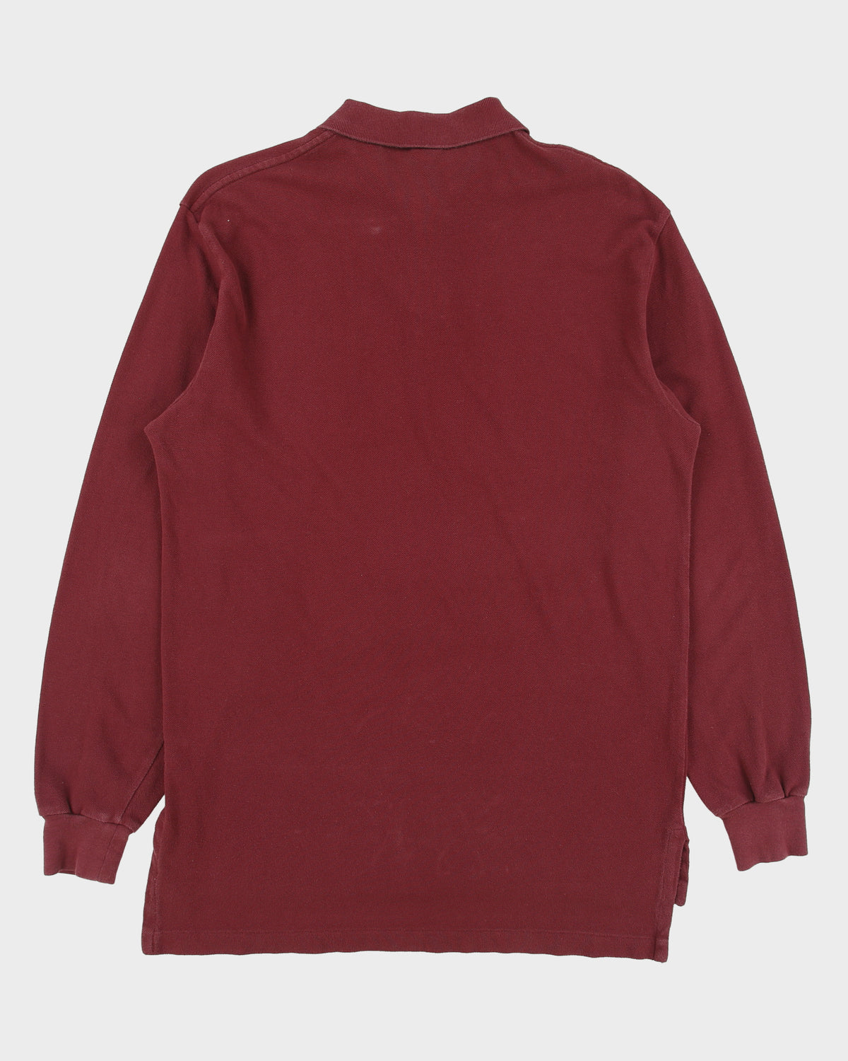 Vintage Y2K 00s Polo Ralph Lauren Burgundy Classic Long Sleeve Polo Shirt - M