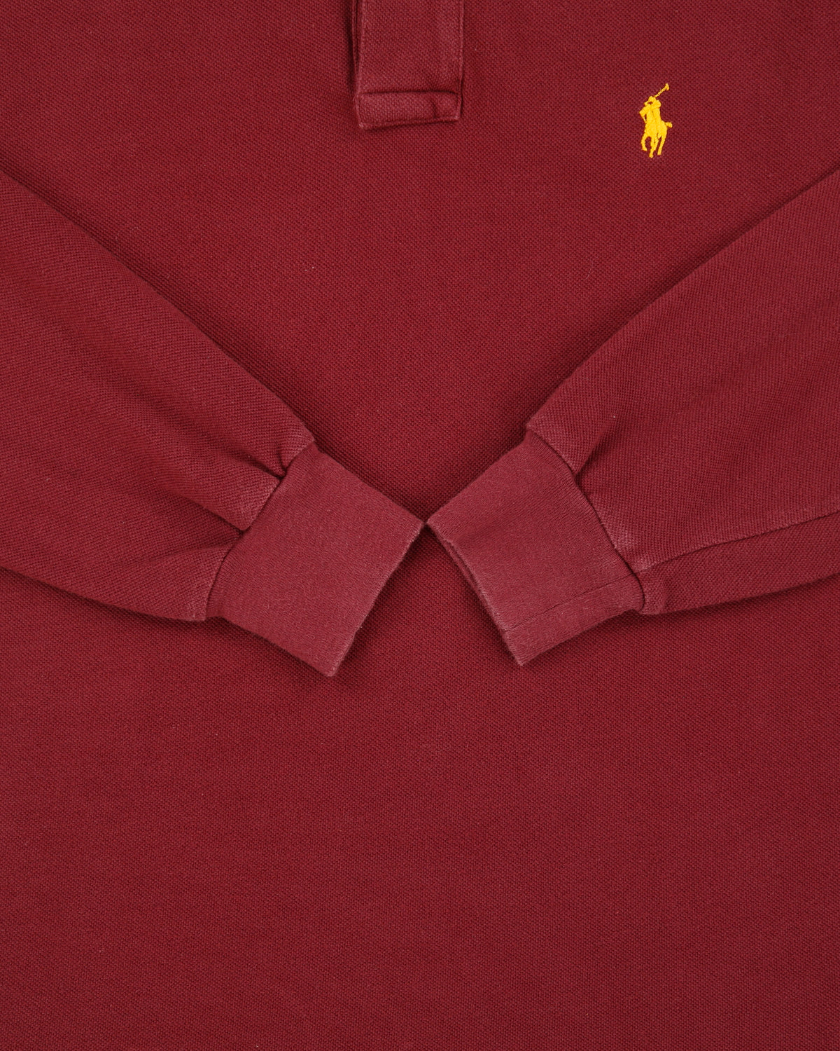 Vintage Y2K 00s Polo Ralph Lauren Burgundy Classic Long Sleeve Polo Shirt - M