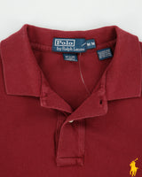 Vintage Y2K 00s Polo Ralph Lauren Burgundy Classic Long Sleeve Polo Shirt - M