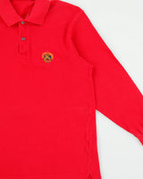 Vintage 1990s Burberry Embroidered Crest Made In England Long Sleeve Polo Shirt - S