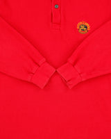 Vintage 1990s Burberry Embroidered Crest Made In England Long Sleeve Polo Shirt - S