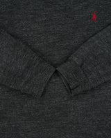 Vintage Polo Ralph Lauren Marl Grey Heavyweight Single Stitch Custom Fit Long Sleeve Crewneck T-Shirt - M