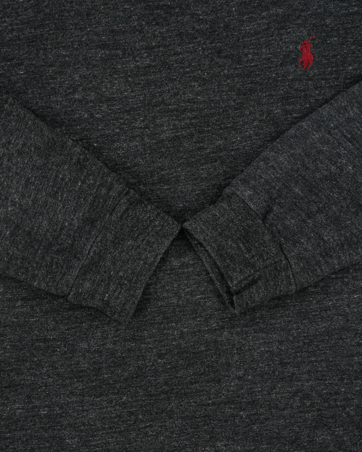 Vintage Polo Ralph Lauren Marl Grey Heavyweight Single Stitch Custom Fit Long Sleeve Crewneck T-Shirt - M