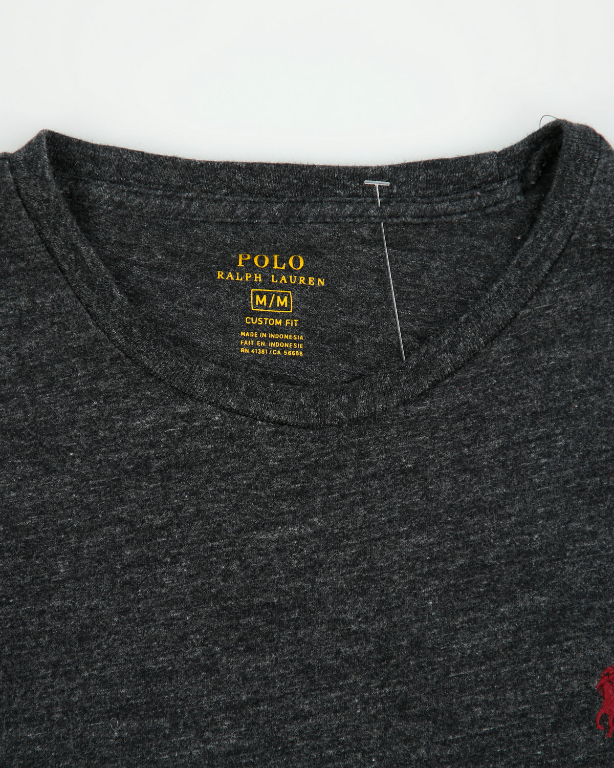 Vintage Polo Ralph Lauren Marl Grey Heavyweight Single Stitch Custom Fit Long Sleeve Crewneck T-Shirt - M