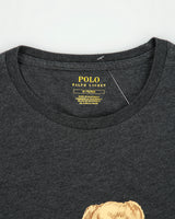 Vintage Polo Bear Ralph Lauren Marl Grey Winter Bear Single Stitch Long Sleeve Crewneck T-Shirt - M