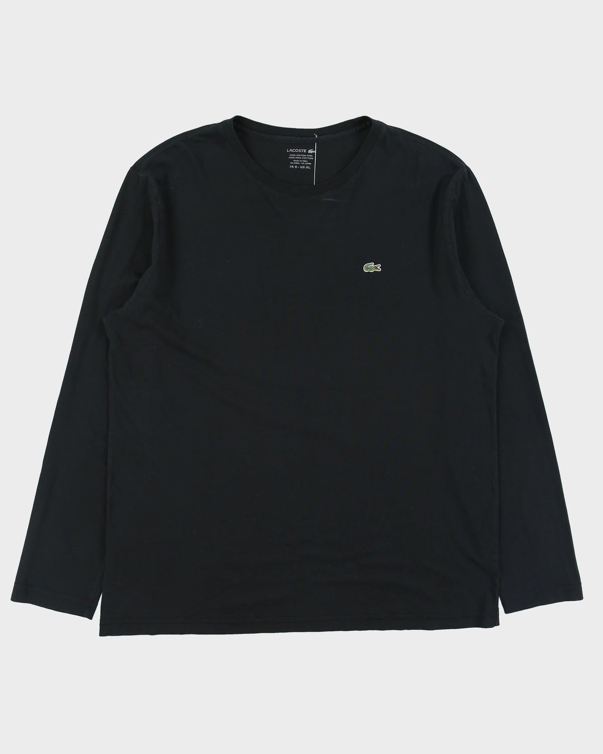 Vintage Lacoste Pima Cotton Classic Pique Regular Fit Long Sleeve Crewneck T-Shirt - XL