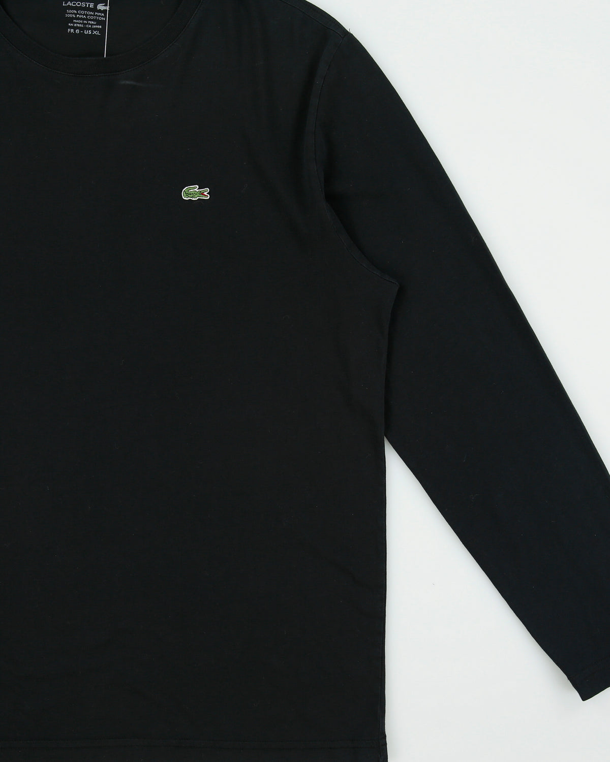 Vintage Lacoste Pima Cotton Classic Pique Regular Fit Long Sleeve Crewneck T-Shirt - XL