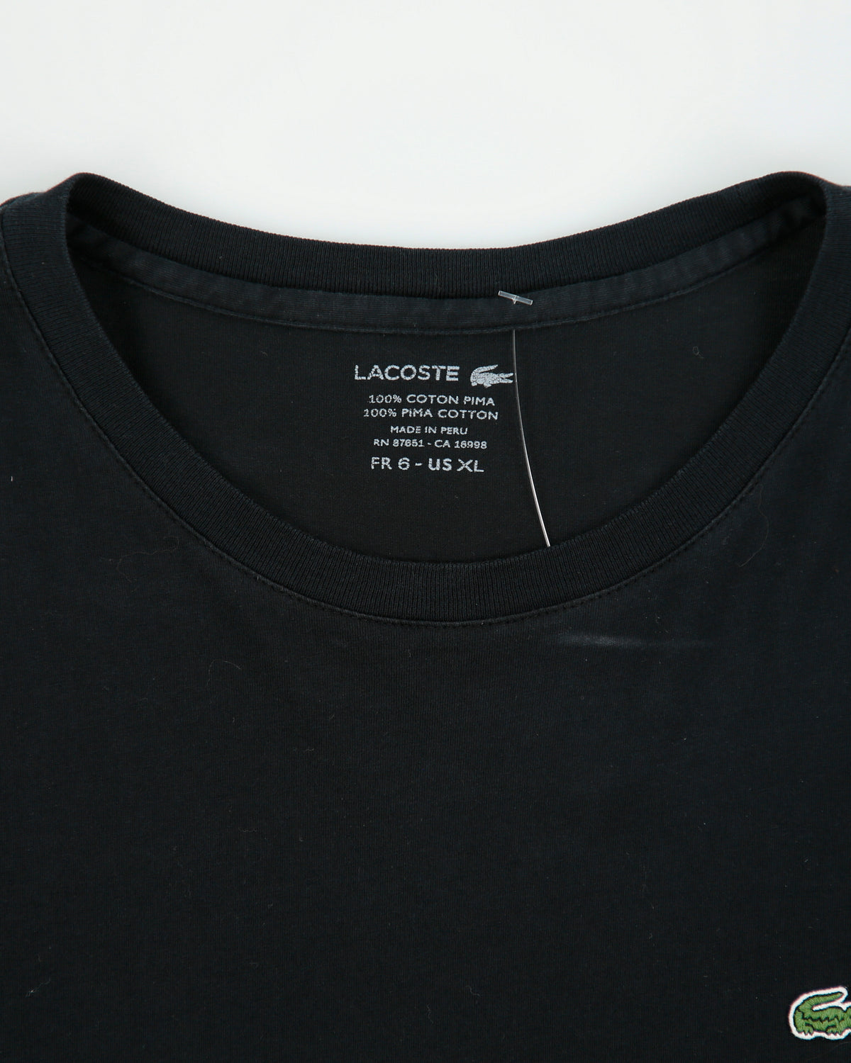 Vintage Lacoste Pima Cotton Classic Pique Regular Fit Long Sleeve Crewneck T-Shirt - XL