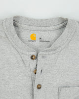 Vintage Carhartt Marl Grey Loose Fit Long Sleeve Crewneck Henley Pocket T-Shirt - M