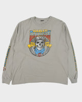 Vintage Harley Davidson Barnes Langley British Columbia Khaki Legendary Heavyweight Long Sleeve Crewneck T-Shirt - XXL