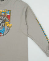 Vintage Harley Davidson Barnes Langley British Columbia Khaki Legendary Heavyweight Long Sleeve Crewneck T-Shirt - XXL
