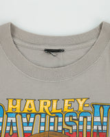 Vintage Harley Davidson Barnes Langley British Columbia Khaki Legendary Heavyweight Long Sleeve Crewneck T-Shirt - XXL