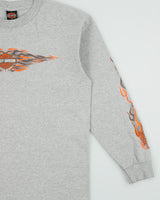 Vintage Y2K 00s Harley Davidson Longview Texas Classic Flames Heavyweight Made In USA Long Sleeve Crewneck T-Shirt - L