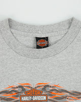 Vintage Y2K 00s Harley Davidson Longview Texas Classic Flames Heavyweight Made In USA Long Sleeve Crewneck T-Shirt - L