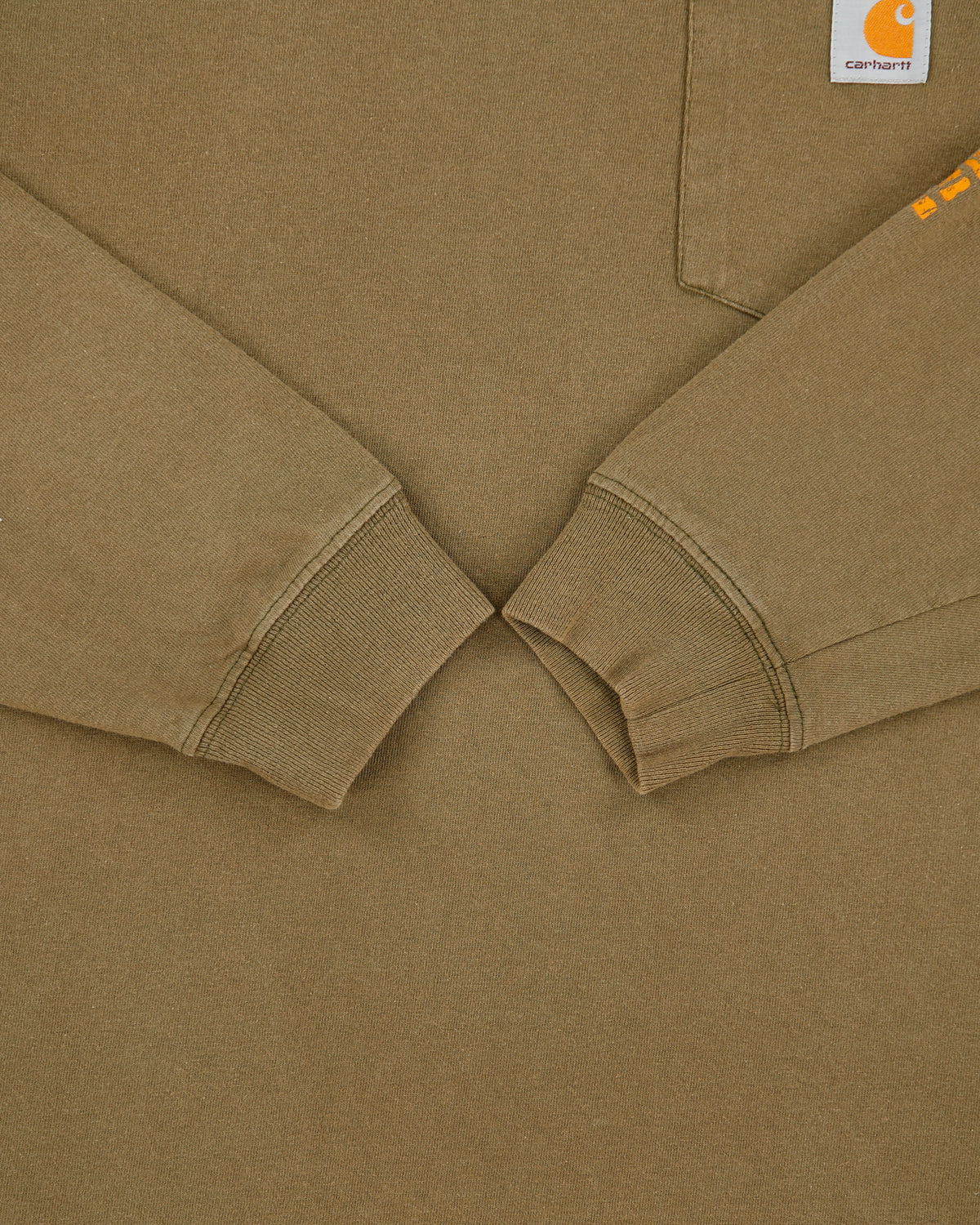 Vintage Carhartt Khaki Heavyweight Field Tested Workwear Original Fit Long Sleeve Crewneck Pocket T-Shirt - L