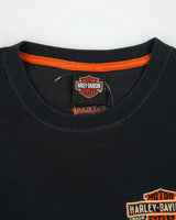 Vintage Harley Davidson Calgary Alberta Embroidered Long Sleeve Waffle Crewneck T-Shirt - L