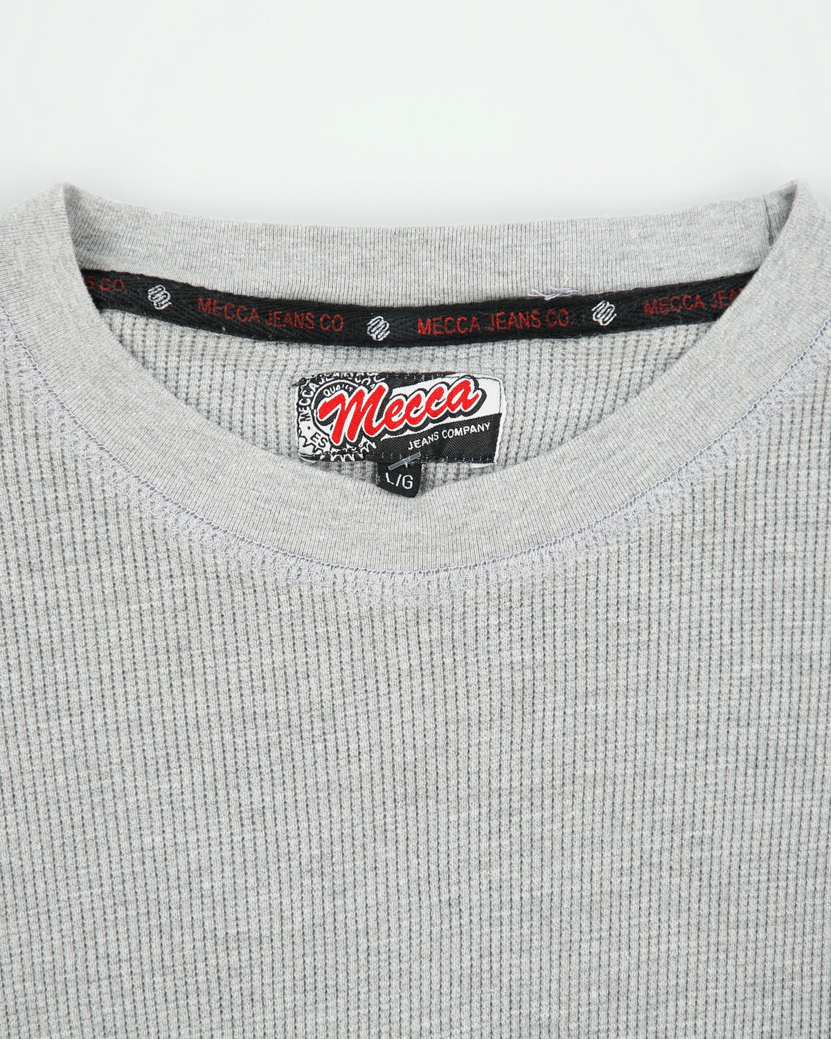 Vintage Y2K 00s Mecca Jeans Co. Heavyweight Long Sleeve Crewneck Waffle T-Shirt - L