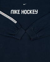 Vintage Y2K 00s Nike Hockey Heavyweight Centre Swoosh Silver Tag Made In Canada Long Sleeve Crewneck T-Shirt - XL