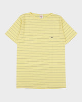 DS Vintage 1990' Levi's Red Batwing Made In Italy Striped Single Stitch Crewneck T-Shirt - L