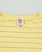 DS Vintage 1990' Levi's Red Batwing Made In Italy Striped Single Stitch Crewneck T-Shirt - L