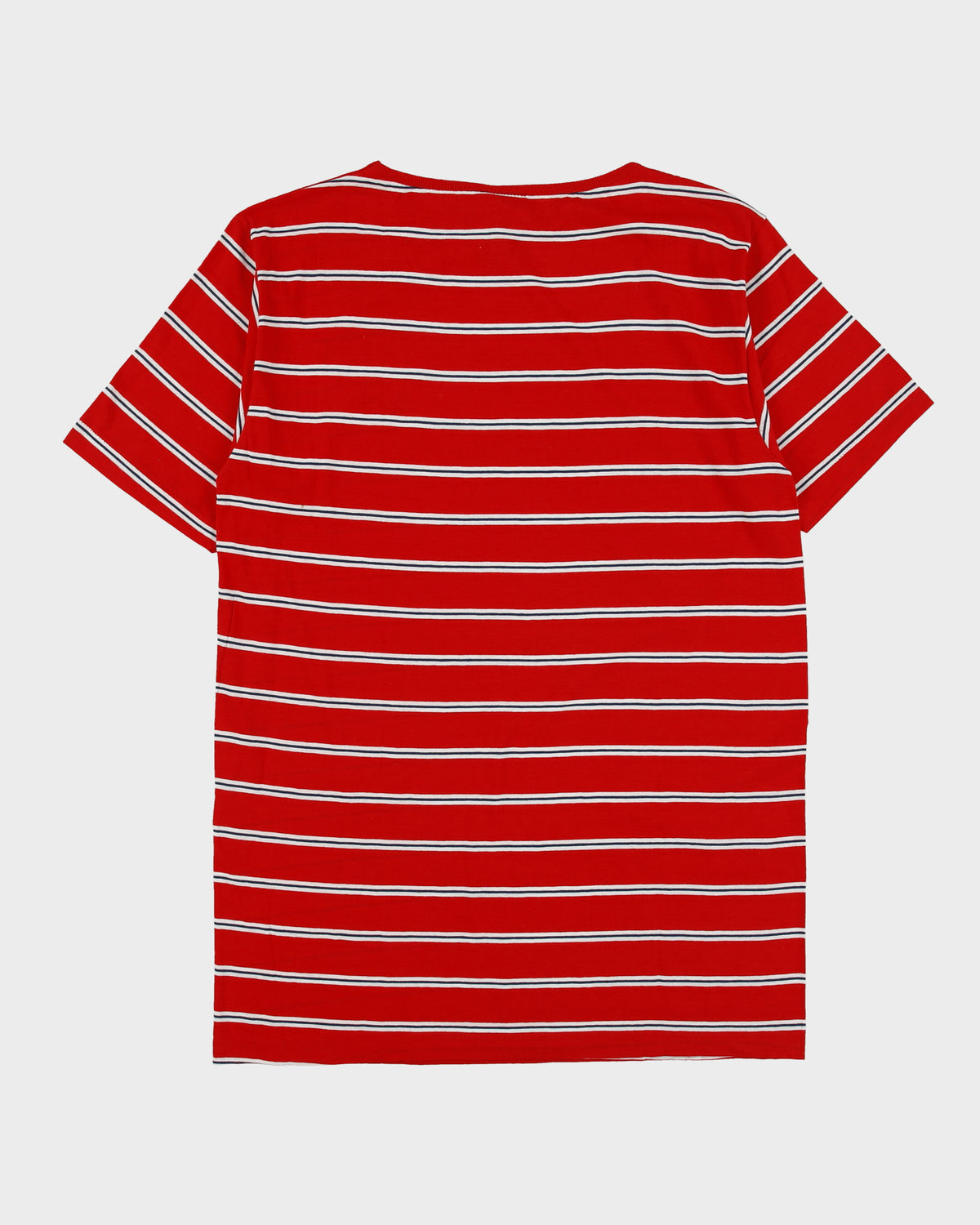 DS Vintage 1990' Levi's Red Batwing Made In Italy Striped Single Stitch Crewneck T-Shirt - L