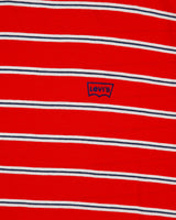 DS Vintage 1990' Levi's Red Batwing Made In Italy Striped Single Stitch Crewneck T-Shirt - L