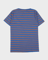 DS Vintage 1990' Levi's Red Batwing Made In Italy Striped Single Stitch Crewneck T-Shirt - L