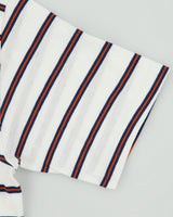 DS Vintage 1990' Levi's Red Batwing Made In Italy Striped Single Stitch Crewneck T-Shirt - L