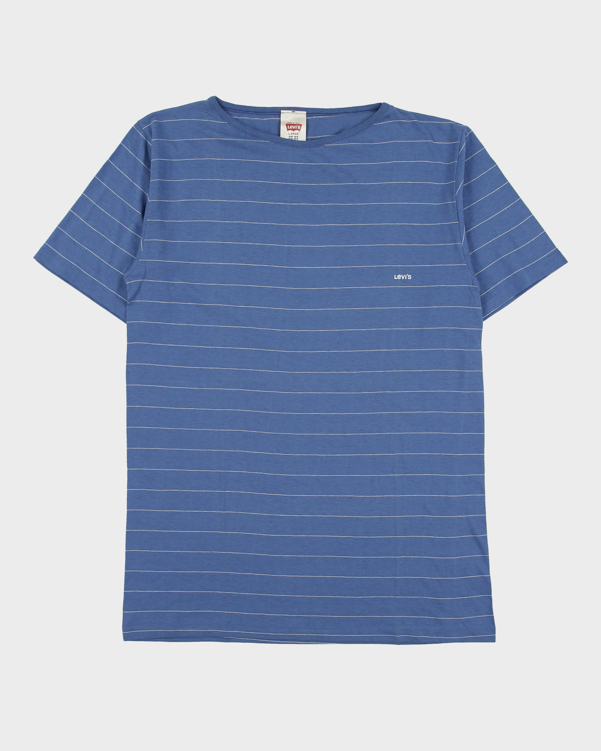 DS Vintage 1990' Levi's Red Batwing Made In Italy Striped Single Stitch Crewneck T-Shirt - L