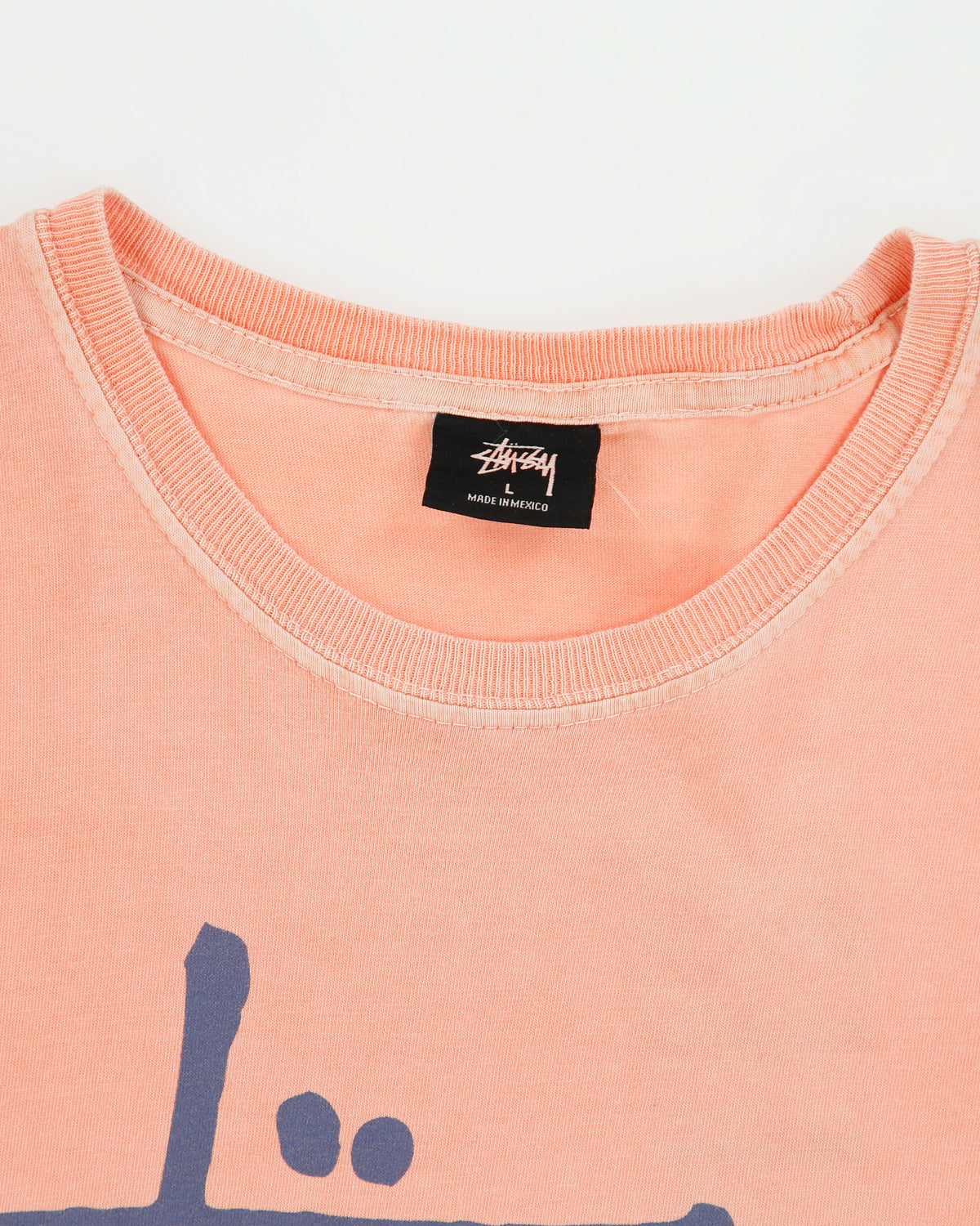 Vintage Stussy Salmon Stock Logo Heavyweight Crewneck T-Shirt - L