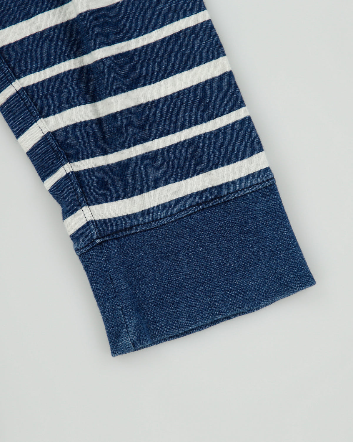 Vintage Polo Ralph Lauren Washed Indigo Striped Long Sleeve Crewneck Henley T-Shirt - XL