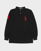 Vintage Y2K 00s Polo Ralph Lauren Big Pony Custom Fit Long Sleeve Polo Shirt - M