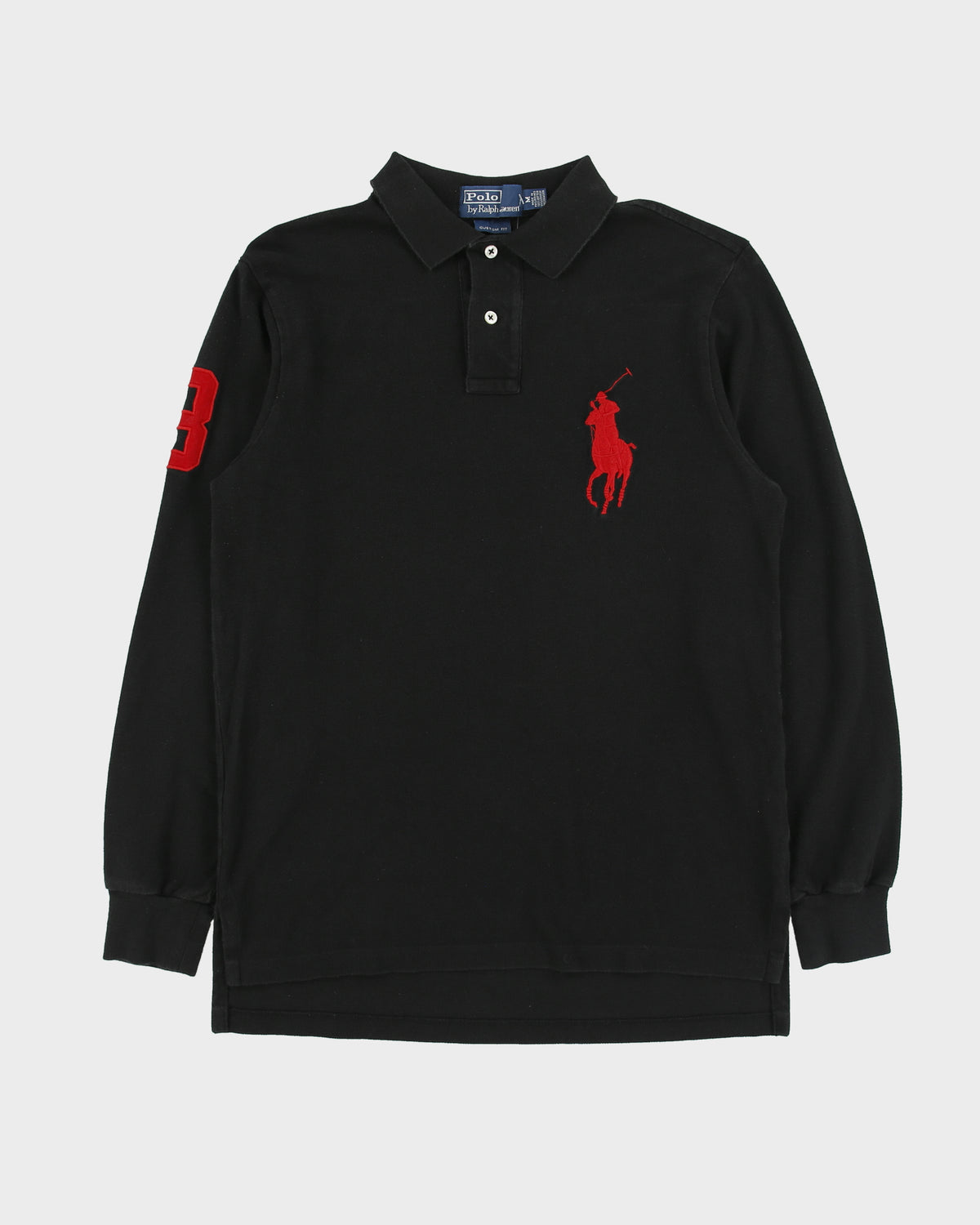 Vintage Y2K 00s Polo Ralph Lauren Big Pony Custom Fit Long Sleeve Polo Shirt - M