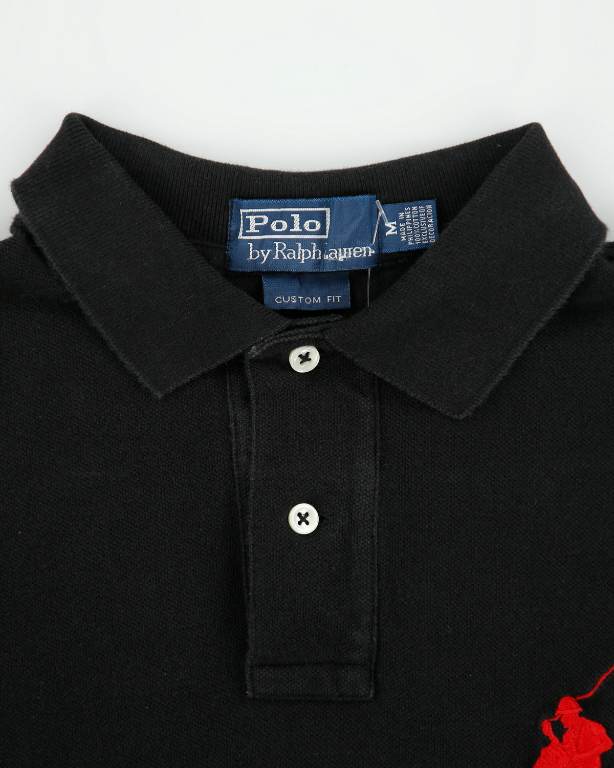 Vintage Y2K 00s Polo Ralph Lauren Big Pony Custom Fit Long Sleeve Polo Shirt - M