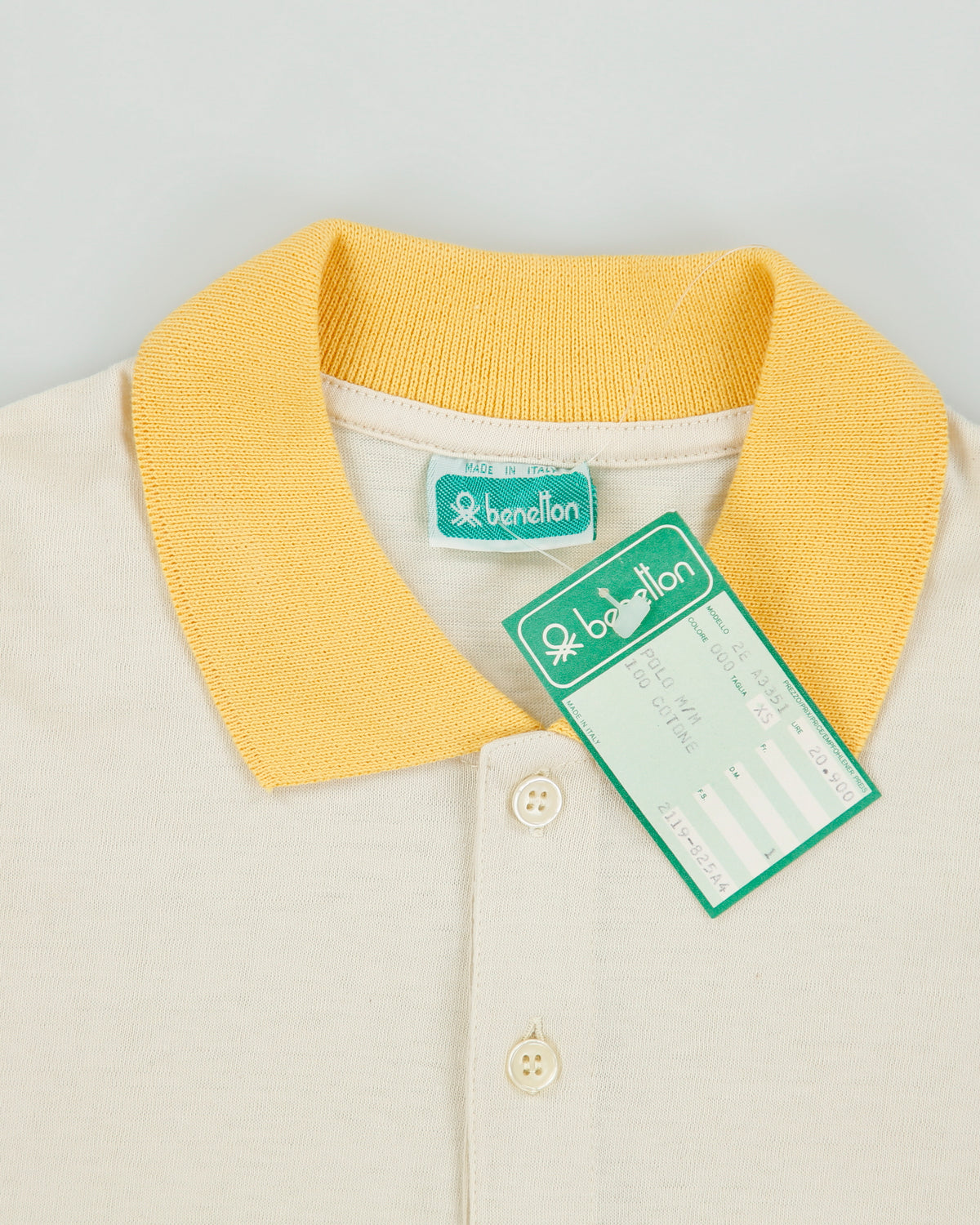 DSWT Vintage 1980s Benetton Striped Made In Italy Single Stitch Short Sleeve Polo Shirt - XS
